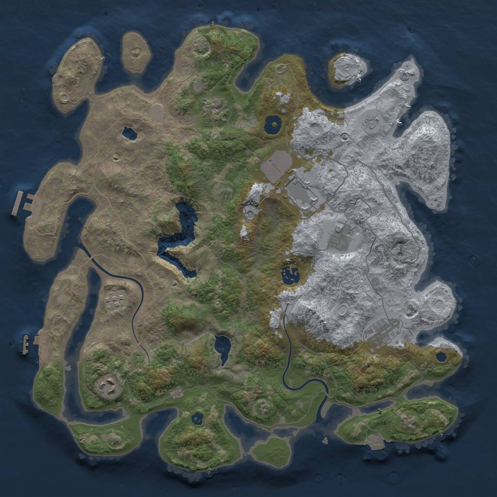 Rust Map: Procedural Map, Size: 4000, Seed: 139013, 13 Monuments