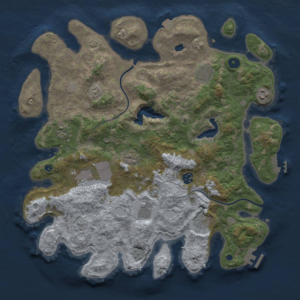 Rust Map: Procedural Map, Size: 4000, Seed: 912381278, 14 Monuments