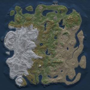 Thumbnail Rust Map: Procedural Map, Size: 4500, Seed: 428700211, 17 Monuments