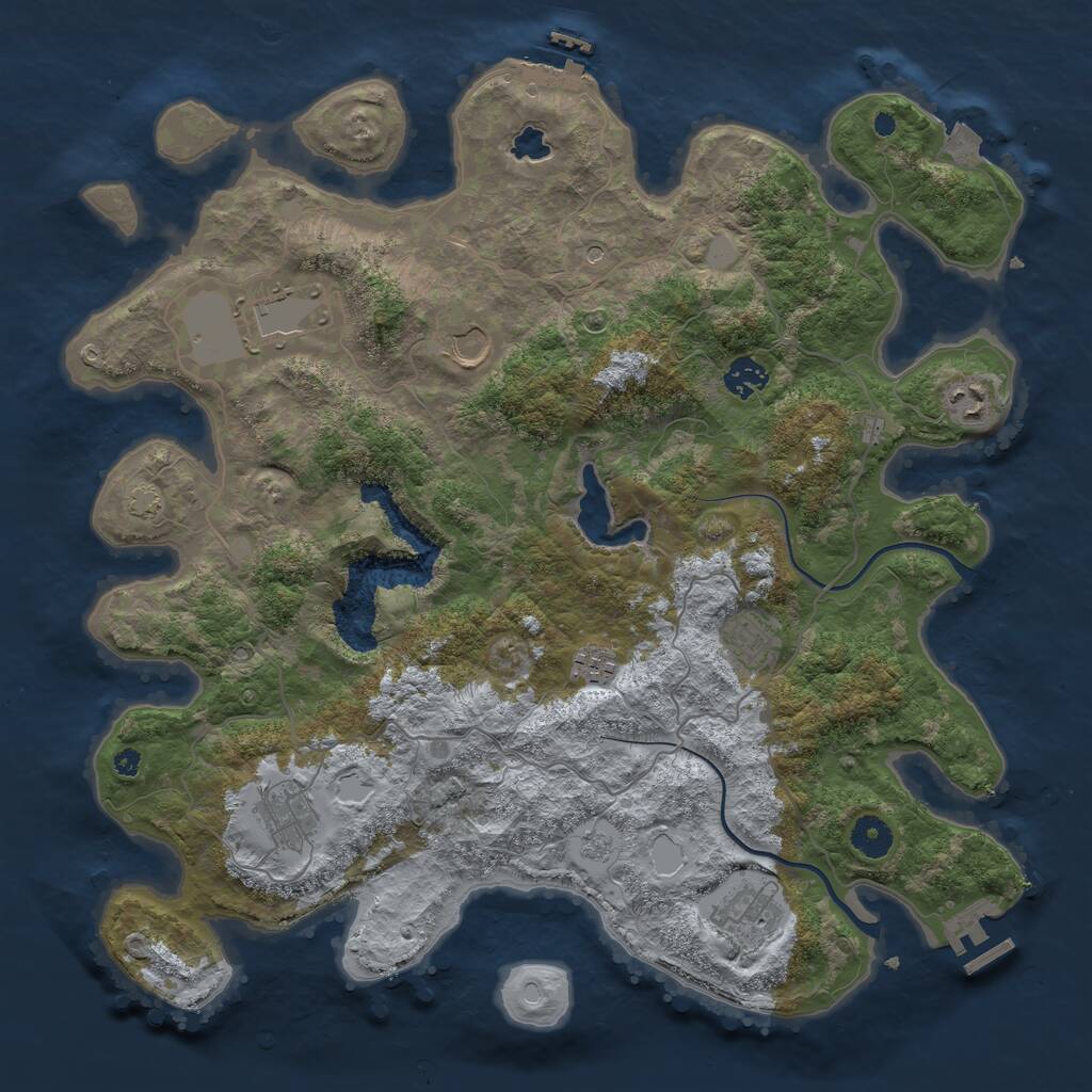 Rust Map: Procedural Map, Size: 4000, Seed: 178583, 14 Monuments