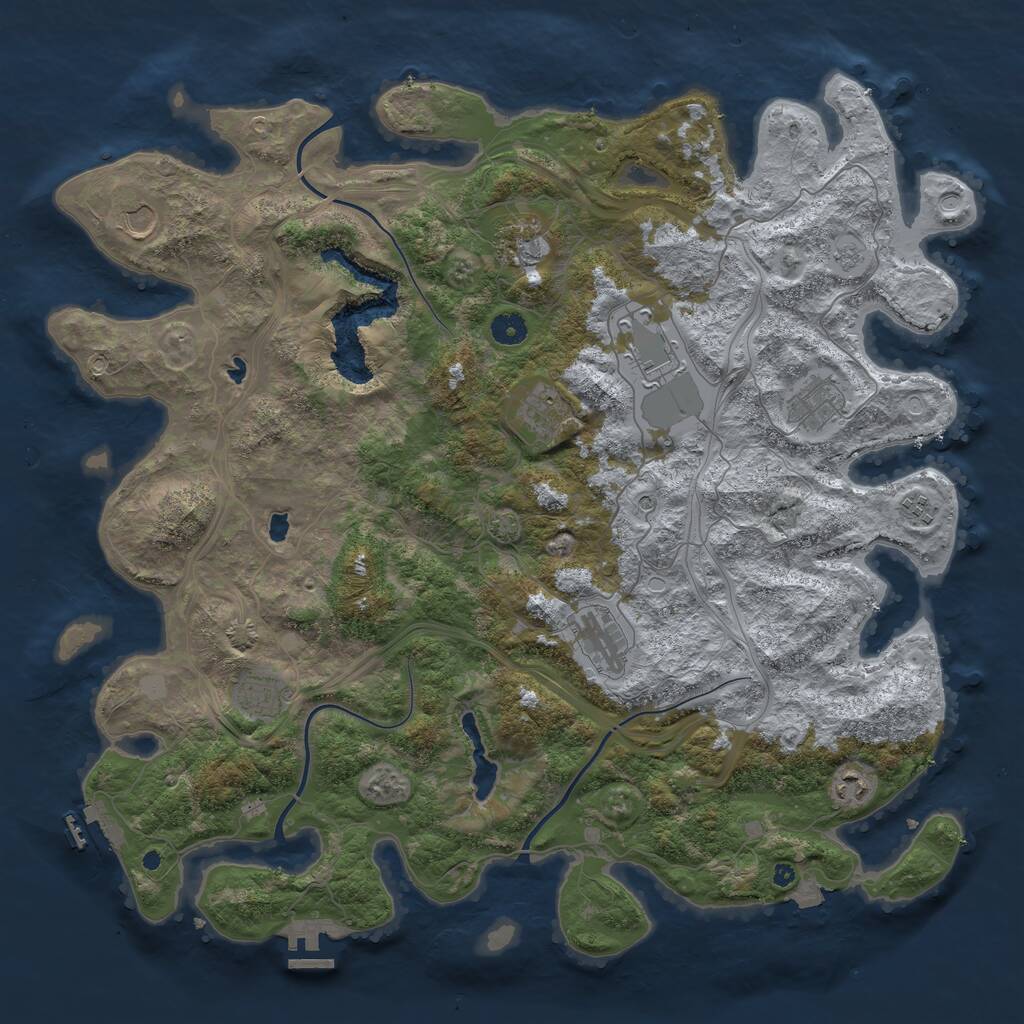 Rust Map: Procedural Map, Size: 4500, Seed: 641597331, 15 Monuments