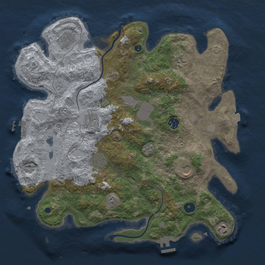 Rust Map: Procedural Map, Size: 3750, Seed: 1819631242, 15 Monuments