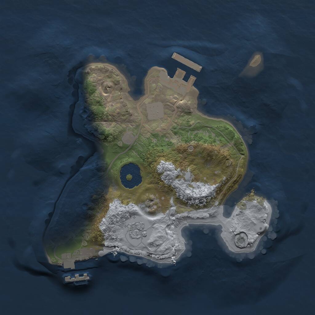 Rust Map: Procedural Map, Size: 2000, Seed: 1882196466, 4 Monuments