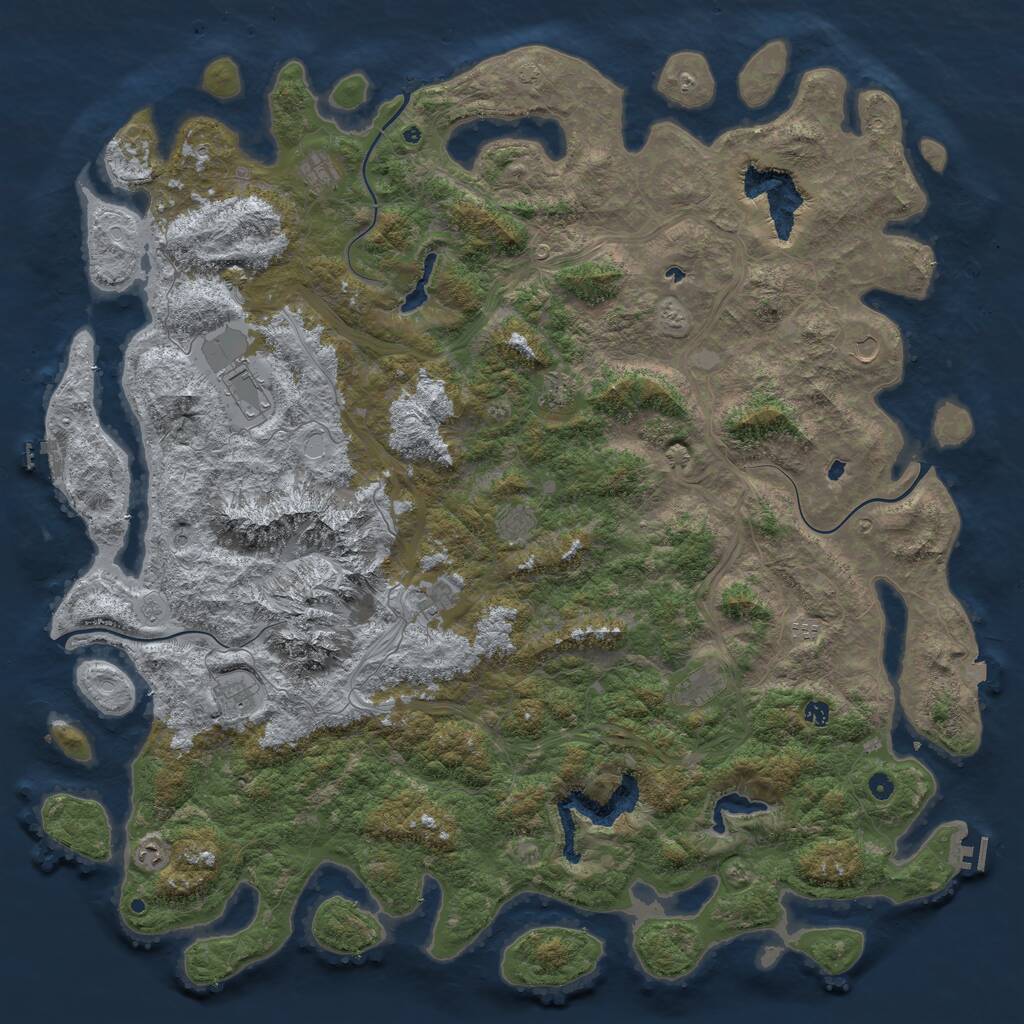 Rust Map: Procedural Map, Size: 6000, Seed: 324, 17 Monuments