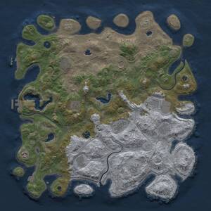 Thumbnail Rust Map: Procedural Map, Size: 4500, Seed: 334356909, 17 Monuments