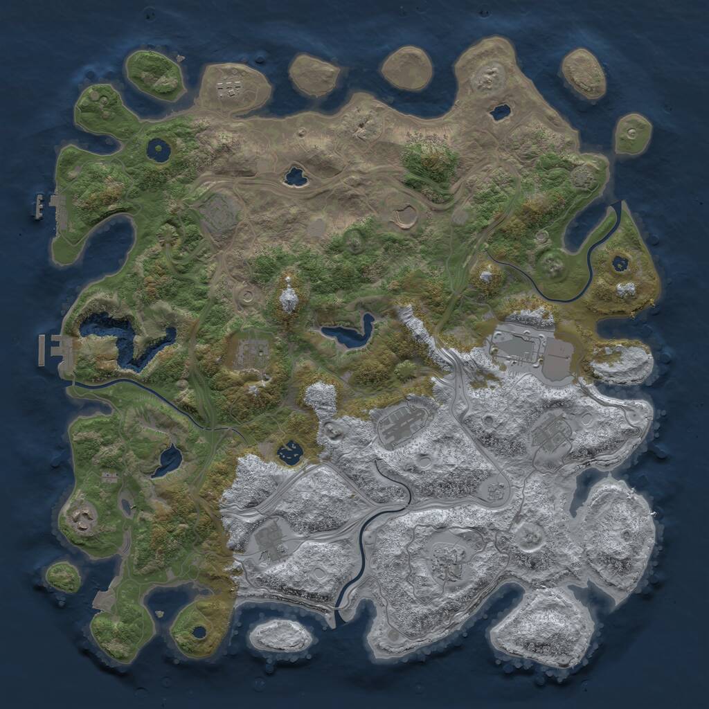 Rust Map: Procedural Map, Size: 4500, Seed: 334356909, 17 Monuments