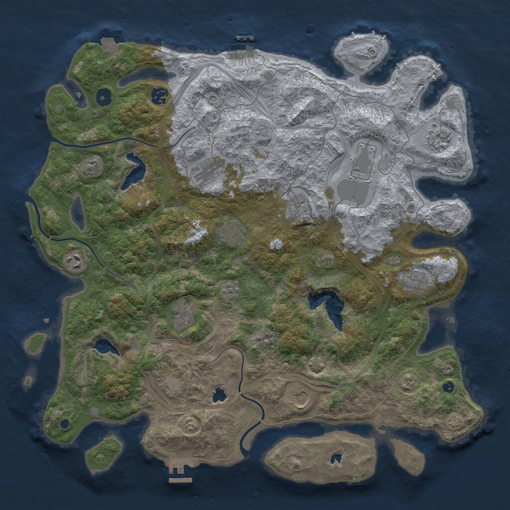 Rust Map: Procedural Map, Size: 4500, Seed: 1746589175, 17 Monuments