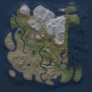 Thumbnail Rust Map: Procedural Map, Size: 4000, Seed: 370219994, 16 Monuments