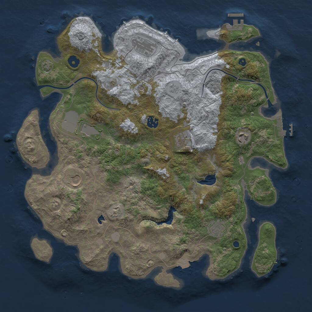 Rust Map: Procedural Map, Size: 4000, Seed: 370219994, 14 Monuments