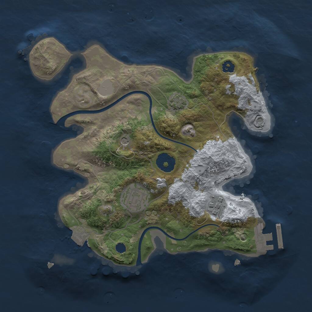 Rust Map: Procedural Map, Size: 2500, Seed: 1865317560, 6 Monuments