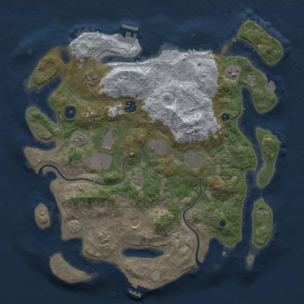 Rust Map: Procedural Map, Size: 3750, Seed: 1653049070, 14 Monuments