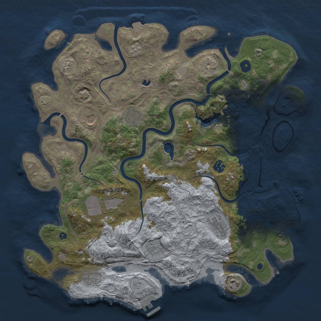 Rust Map: Procedural Map, Size: 4250, Seed: 123433294, 15 Monuments