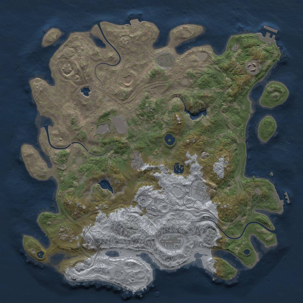 Rust Map: Procedural Map, Size: 4250, Seed: 123433294, 16 Monuments