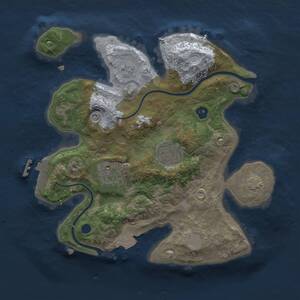 Thumbnail Rust Map: Procedural Map, Size: 2500, Seed: 66648, 7 Monuments