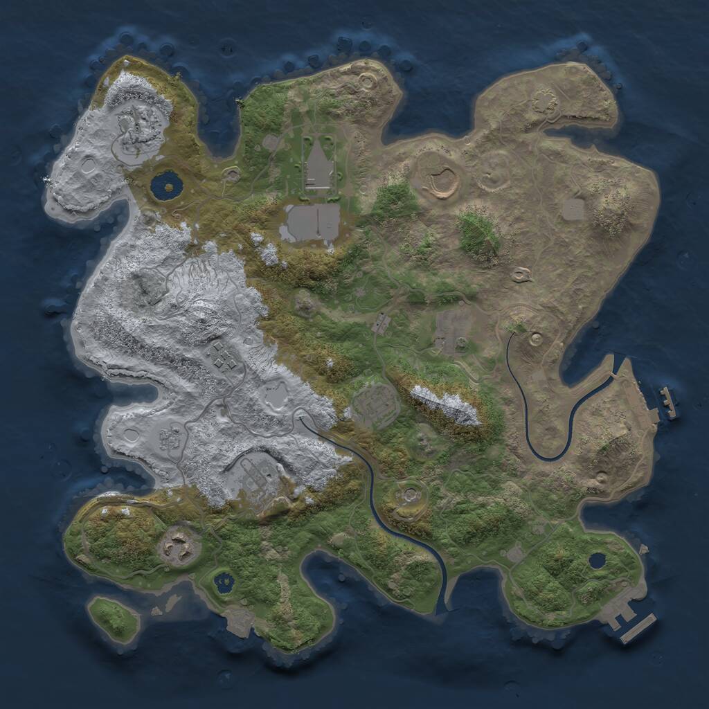 Rust Map: Procedural Map, Size: 3500, Seed: 358478248, 14 Monuments