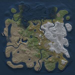 Thumbnail Rust Map: Procedural Map, Size: 4500, Seed: 1628560100, 17 Monuments