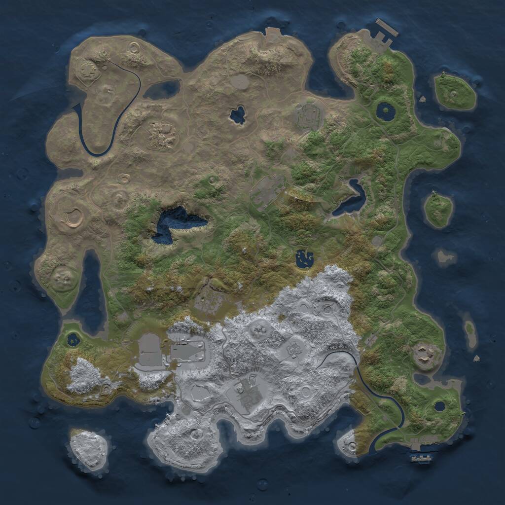 Rust Map: Procedural Map, Size: 4000, Seed: 729989215, 15 Monuments