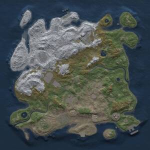 Thumbnail Rust Map: Procedural Map, Size: 3750, Seed: 1739715324, 15 Monuments