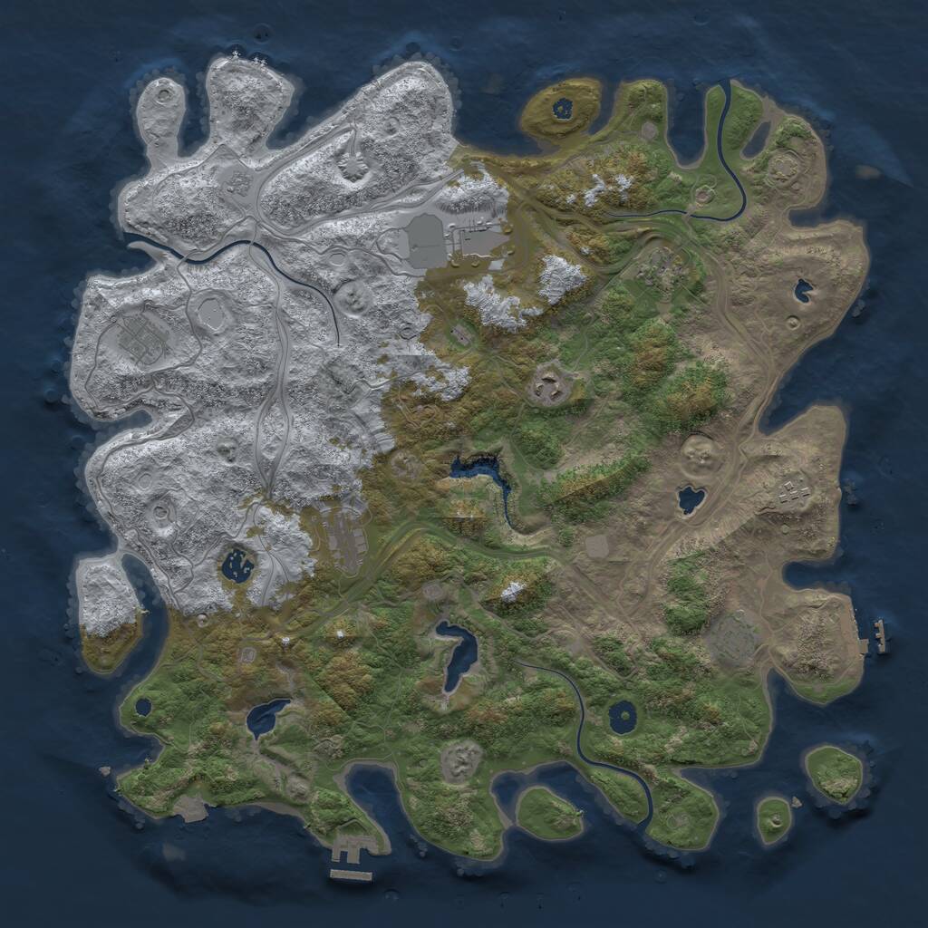 Rust Map: Procedural Map, Size: 4500, Seed: 12872, 14 Monuments