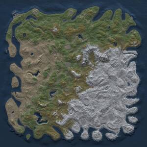 Thumbnail Rust Map: Procedural Map, Size: 6000, Seed: 56842258, 17 Monuments