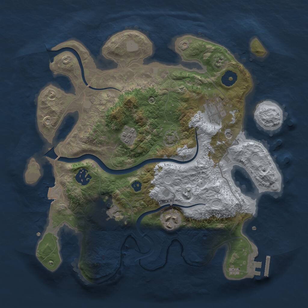 Rust Map: Procedural Map, Size: 2999, Seed: 1870929678, 9 Monuments
