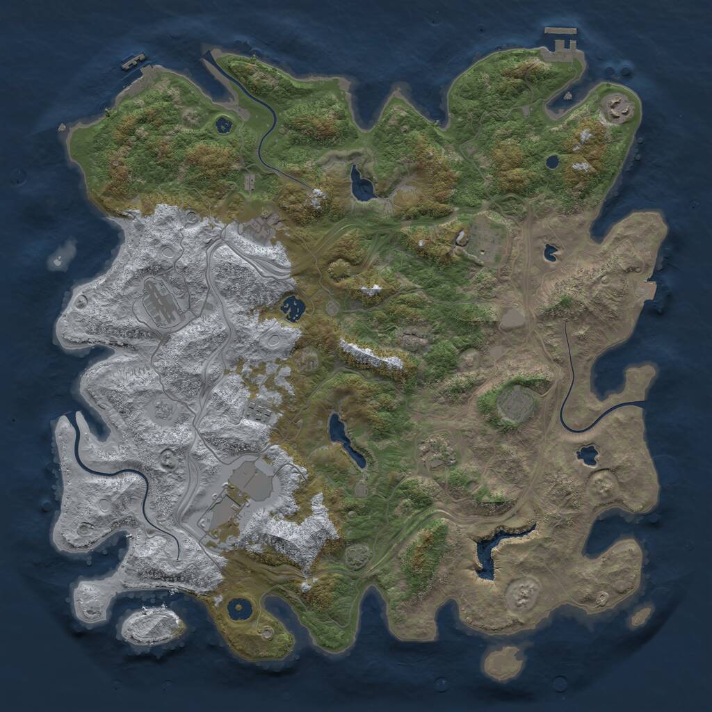 Rust Map: Procedural Map, Size: 4500, Seed: 64754999, 15 Monuments