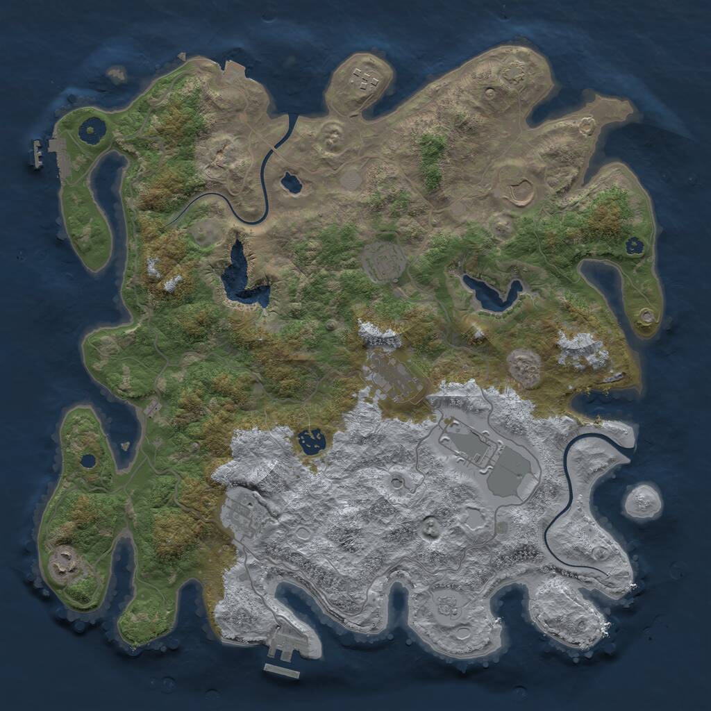 Rust Map: Procedural Map, Size: 4000, Seed: 65301711, 14 Monuments