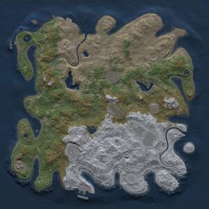 Thumbnail Rust Map: Procedural Map, Size: 4000, Seed: 65301711, 14 Monuments