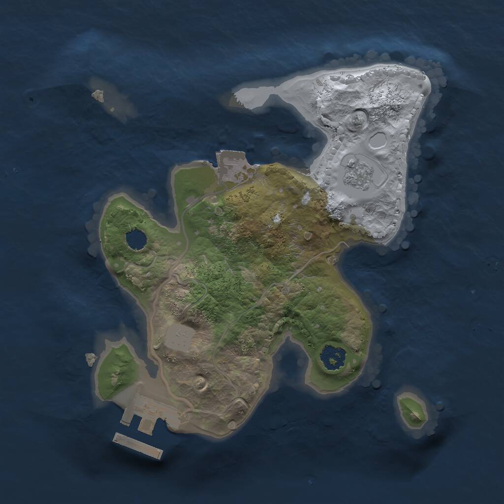 Rust Map: Procedural Map, Size: 2000, Seed: 39000, 3 Monuments