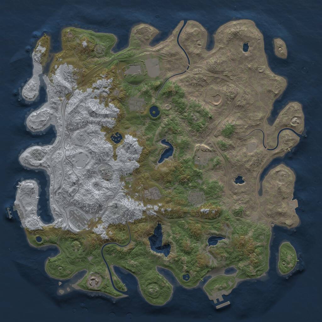 Rust Map: Procedural Map, Size: 4500, Seed: 751329868, 17 Monuments