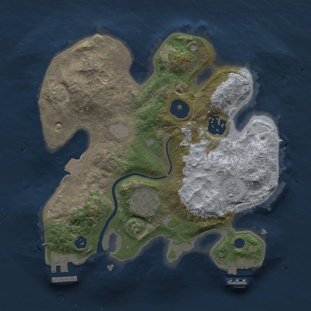 Rust Map: Procedural Map, Size: 2500, Seed: 1508414353, 7 Monuments