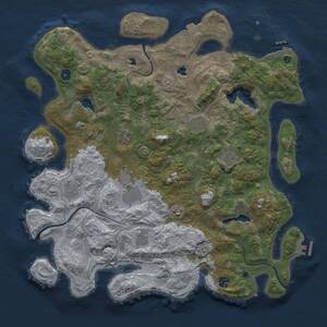 Thumbnail Rust Map: Procedural Map, Size: 4500, Seed: 456255747, 15 Monuments