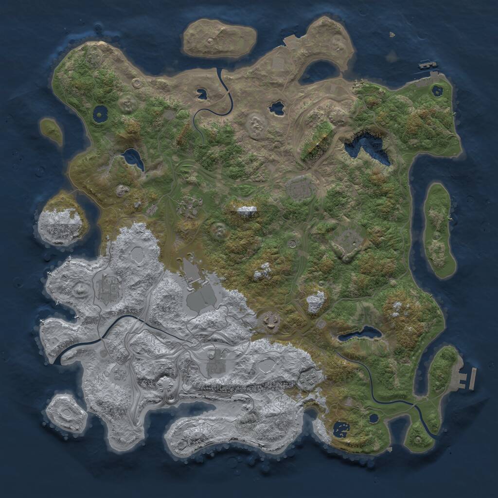 Rust Map: Procedural Map, Size: 4500, Seed: 456255747, 15 Monuments