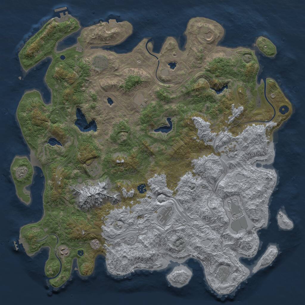Rust Map: Procedural Map, Size: 5000, Seed: 11017, 17 Monuments