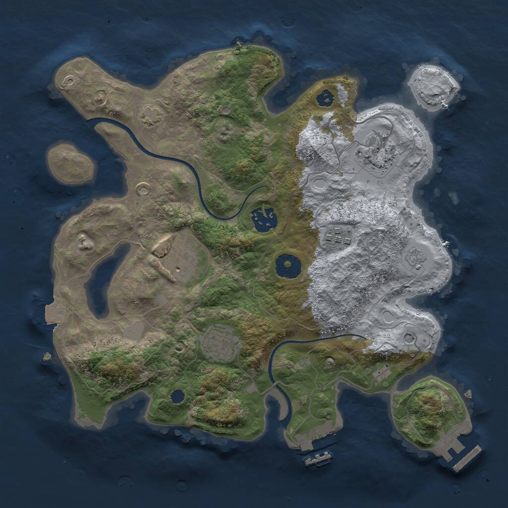 Rust Map: Procedural Map, Size: 3000, Seed: 418258322, 11 Monuments
