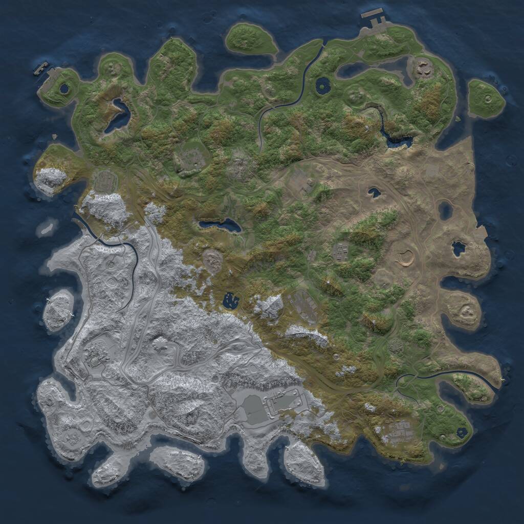 Rust Map: Procedural Map, Size: 4800, Seed: 1503124097, 17 Monuments