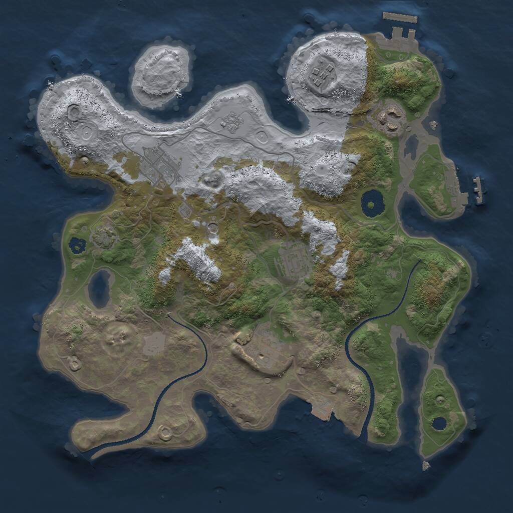 Rust Map: Procedural Map, Size: 3000, Seed: 52811, 11 Monuments