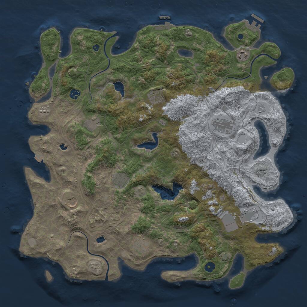 Rust Map: Procedural Map, Size: 4500, Seed: 1859978116, 17 Monuments