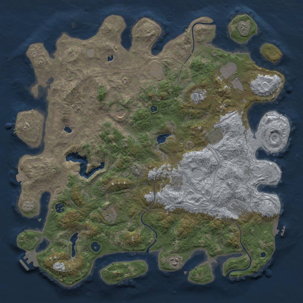 Rust Map: Procedural Map, Size: 4750, Seed: 372279739, 17 Monuments
