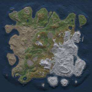 Thumbnail Rust Map: Procedural Map, Size: 3650, Seed: 97623895, 12 Monuments