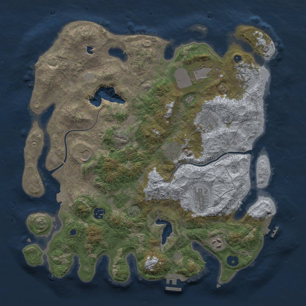 Rust Map: Procedural Map, Size: 4000, Seed: 312498734, 14 Monuments