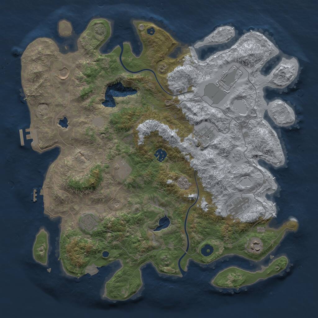 Rust Map: Procedural Map, Size: 4000, Seed: 650397629, 15 Monuments