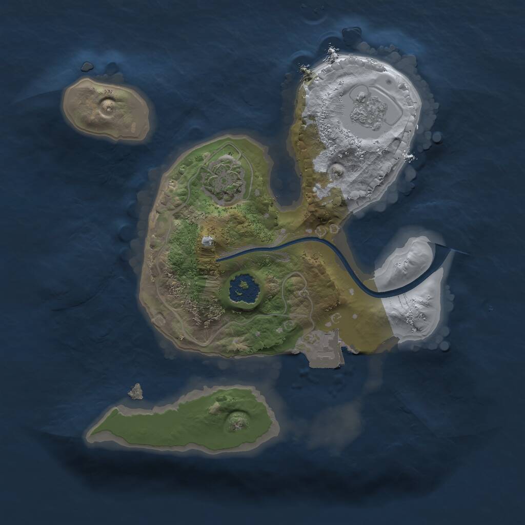 Rust Map: Procedural Map, Size: 1750, Seed: 31411, 3 Monuments