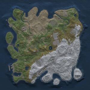 Thumbnail Rust Map: Procedural Map, Size: 3500, Seed: 229359039, 14 Monuments