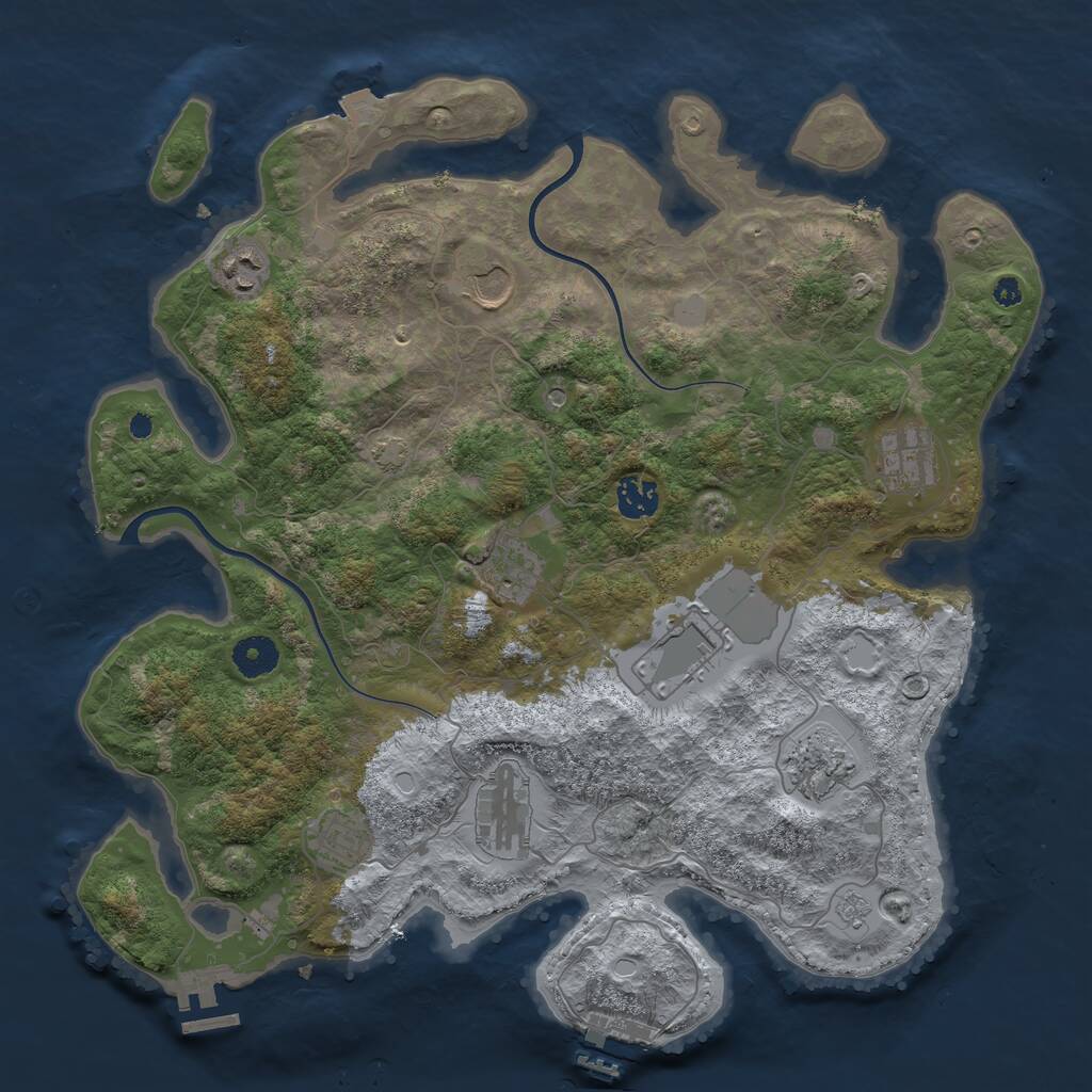 Rust Map: Procedural Map, Size: 3800, Seed: 867131347, 15 Monuments