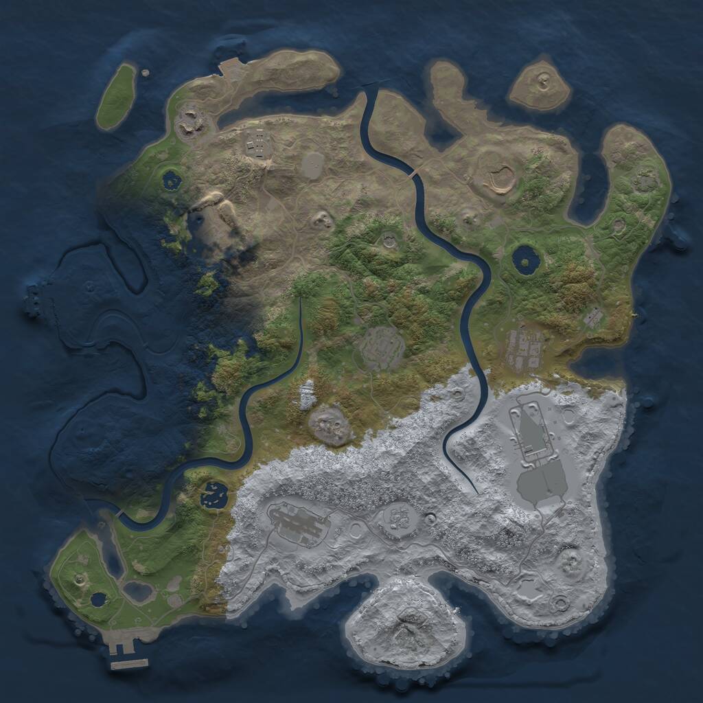 Rust Map: Procedural Map, Size: 3800, Seed: 867131347, 15 Monuments