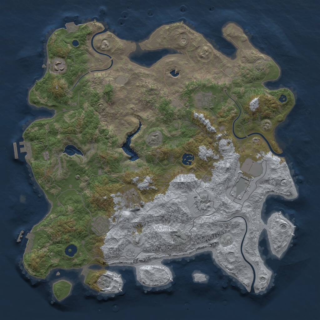 Rust Map: Procedural Map, Size: 4007, Seed: 481981, 14 Monuments