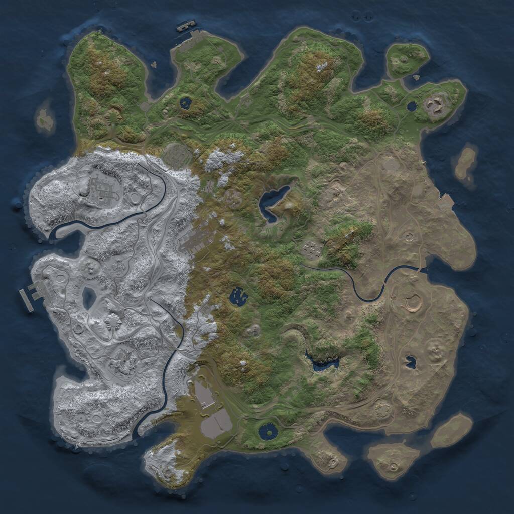 Rust Map: Procedural Map, Size: 4250, Seed: 1383617239, 15 Monuments