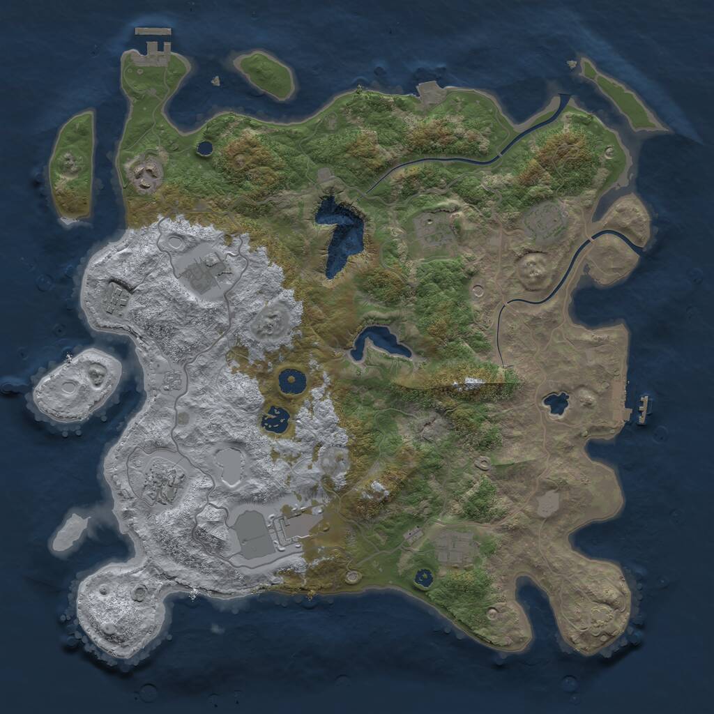 Rust Map: Procedural Map, Size: 4000, Seed: 1839753572, 15 Monuments