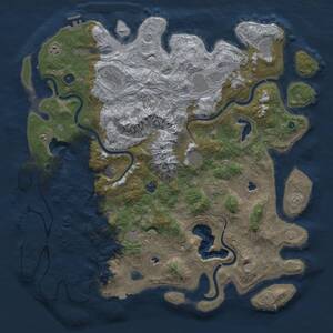 Thumbnail Rust Map: Procedural Map, Size: 5000, Seed: 645, 15 Monuments